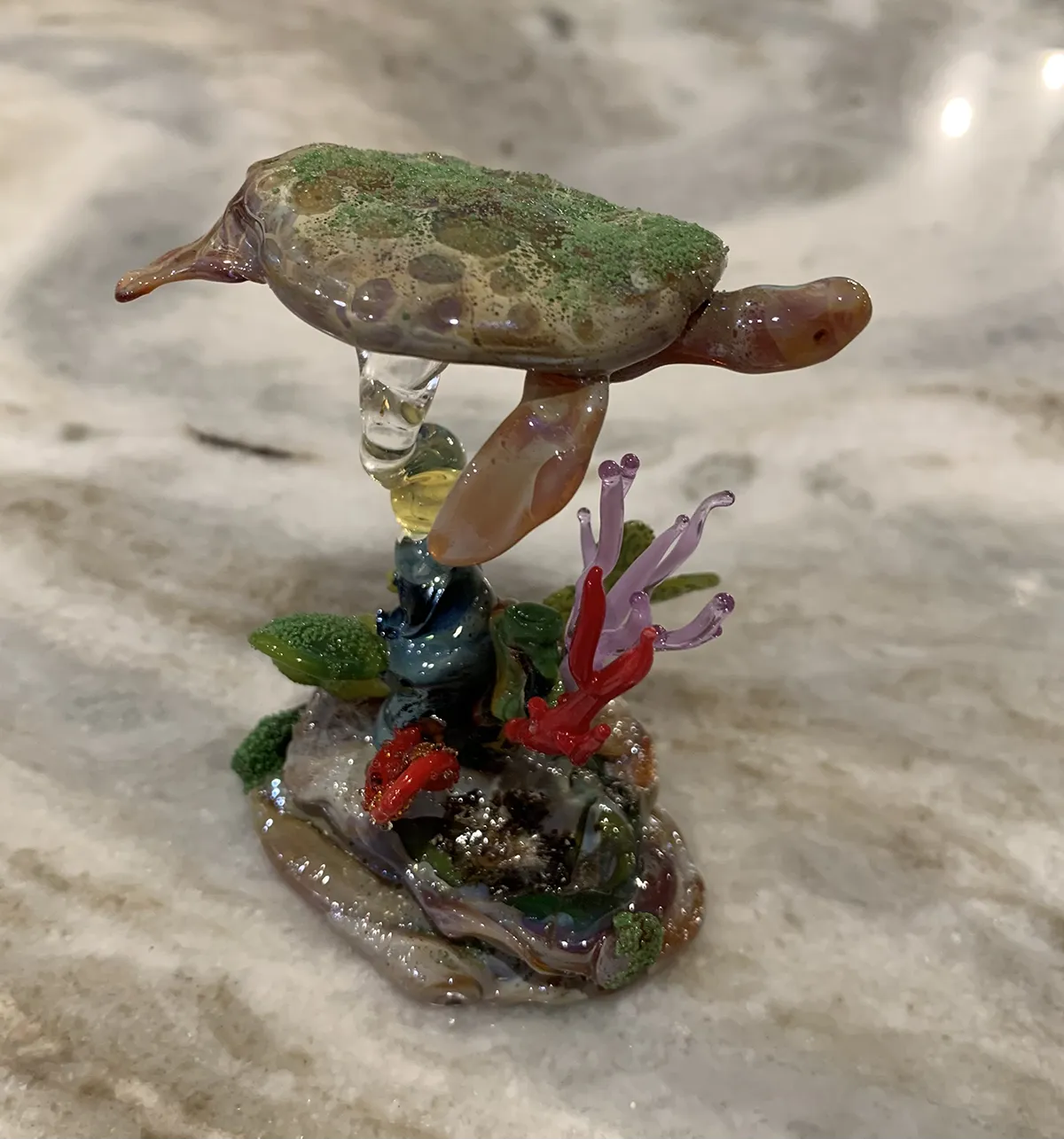 Miniature Glass Art Turtle